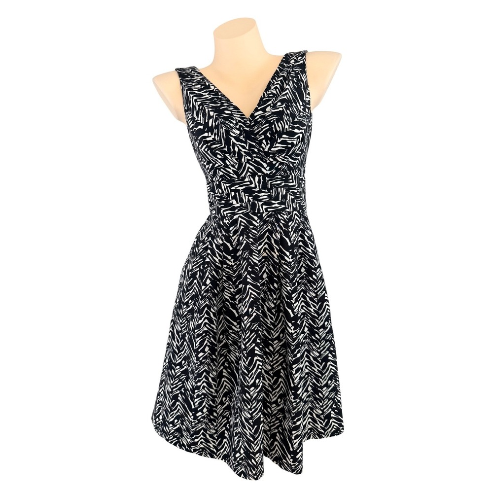 VTG Nanette Lepore Silk Cotton Print Silk Blend Fit & Flare Dress Size 0